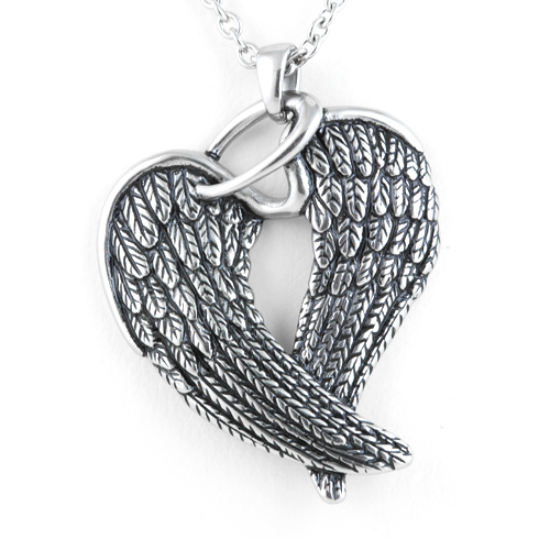 Steel Wings & Halo Necklace